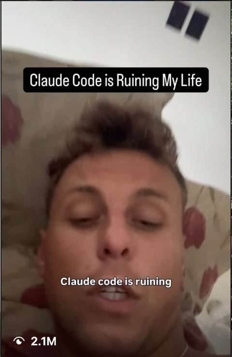 Instagram reel: Claude Code is Ruining My Life — 2.1M views