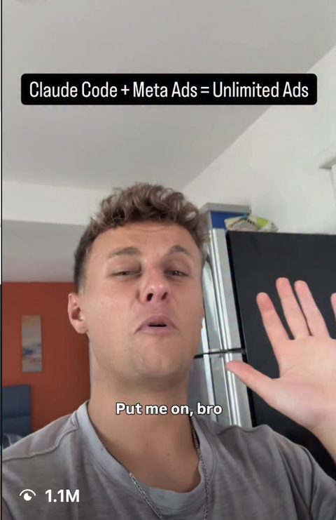 Instagram reel: Claude Code + Meta Ads = Unlimited Ads — 1.1M views