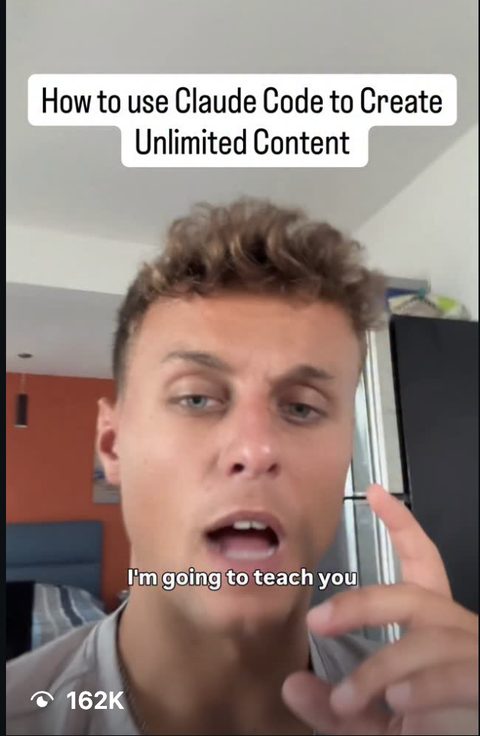 Instagram reel: How to Use Claude Code to Create Unlimited Content — 162K views